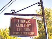 Tinker Cemetery Sign